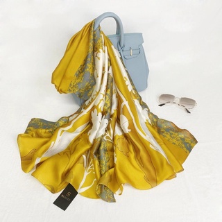 nuevo estilo impreso nueva seda satén simulación bufanda mujer protección solar para cuatro estaciones bufanda de seda mulberry seda regalo s