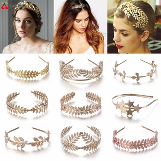 Layor Golden Retro joyería para el cabello Tiara coronas tocado hojas bandas para el pelo novia diademas