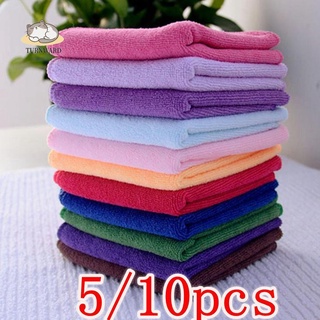 turnward 10pcs toalla cuadrada calmante toallas de limpieza paño de lavado color caramelo útil algodón suave cara/toalla de mano