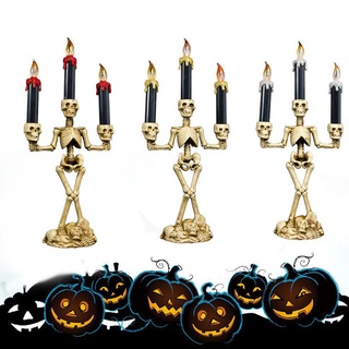necessaryf - candelabro de cráneo de halloween, diseño de calavera, candelabro, bar, decoración de fiesta en casa