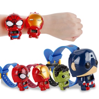 Vengadores Super héroe Spinning reloj Iron Man Spider Man capitán américa juguetes electrónicos