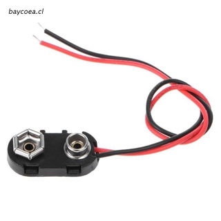 bay PP3 9V Battery Clip Connector I Type Tinned Wire Leads 150mm Black Red