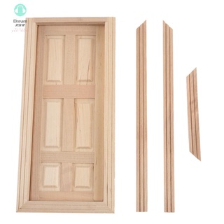 1/12 casa de muñecas miniatura 6 paneles interior puerta de madera diy color de madera