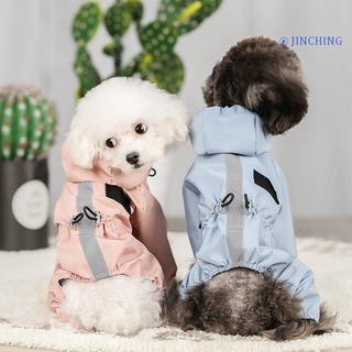 [jinching] impermeable para perros de cuatro patas con capucha, ropa cálida para mascotas, suministros para otoño, invierno