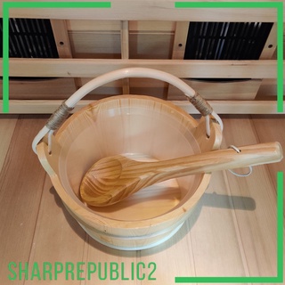Sharprepublic2 Barril De pie De madera color sólido con cuchara De 30x21.5cm 6l