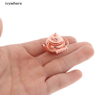 ivywhere 1:12 casa de muñecas miniatura cocina cobre mini tetera tetera accesorios cl