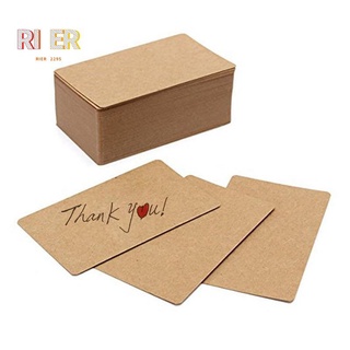 100pcs papel Kraft en blanco tarjetas de visita Word tarjeta de mensaje tarjeta de bricolaje