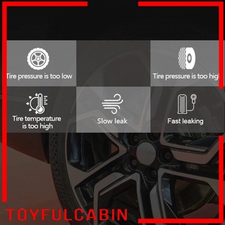 [TOYFULCABIN] Pantalla LCD para coche TPMS, sistema de monitoreo de presión de neumáticos y 4 sensores externos