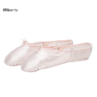 <BBQparty> cuero de vacuno Ballet Pointe zapatillas Ballet Pointe zapatos niñas mujeres cinta bailarina zapatos duraderos para niñas (6)