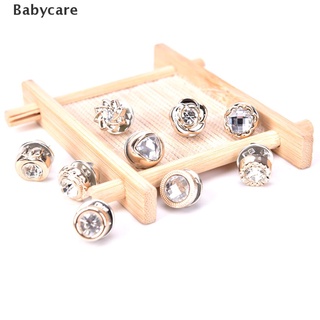 [babycare] 10 pzs/set Mini Broche De Cristal y perla con botones De solapa