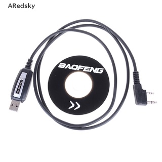 [ARedsky] 1Set USB 2Pin Cable De Programación Con CD De Software Para Radios Baofeng UV-5R BF-888S