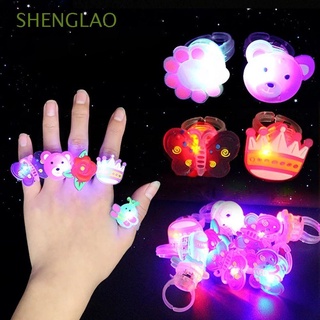 Shenglao regalo De cumpleaños Para niños De dibujos Animados anillos De Dedo anillo Flash juguetes brillo De luz anillos Luminosos