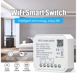 [instock] Tuya WiFi Mini Smart DIY Interruptor De Luz Módulo 1/2 Gang Life Control Remoto Trabajo Con Alexa Google Home/cl (5)