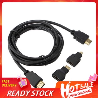 surens.mx 3 En 1 Cable compatible Con HDMI De Alta Claridad + Adaptador Micro + Mini