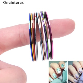 [oneinteres] 10 rollos de cinta adhesiva para rayas de uñas, adhesivo para bricolaje, puntas de arte de uñas.