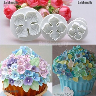 [BSF] 3 piezas de hortensias fondant decoración de tartas sugarcraft cortador de flores [Baishangfly] (1)