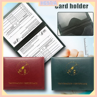Cdc vacunación titular de la tarjeta con doble ranura de tarjeta portátil multiuso cuero PU pasaporte titular