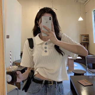 Las mujeres coreanas Casual Polo camiseta de manga corta más el tamaño Casual Top
