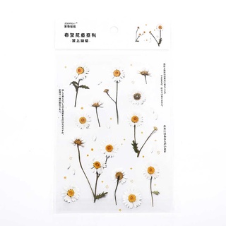 Pegatinas decorativas para álbum de recortes/calcomanía de sellado/18 modelos/transparente/serie de primavera a flores