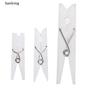 [Sunking] 100 piezas Mini resorte transparente Clip de ropa foto papel de clavija Pin ropa Pin ropa
