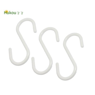 3 ganchos colgantes de plástico blanco en forma de S bufandas para ropa