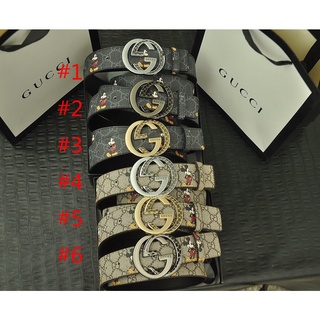 GUCCI_Cinturones De Alta Calidad De Las Mujeres casual Cinturón Mickey Impreso Cuero PU Coreano Moda