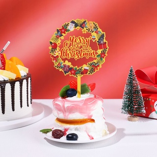 urify regalos decoración de navidad adorno diy acrílico decoración de tarta feliz árbol de navidad pastel top suministros de fiesta en casa impresiones 3d muñeco de nieve (9)