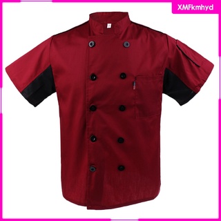unisex verano ejecutivo chef chaqueta abrigo chefwear restaurante cook uniforme (3)