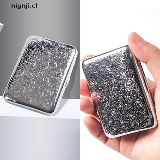 NIGN Portable Metal Cigarette Case for 16 Cigarettes Flip Cigarette Container Box CL