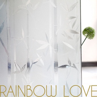 [1Roll Window Film Sticker] [Privacy Bamboo Decorative Glass Film] [Removable Static Window DIY Glass Door Sticker]