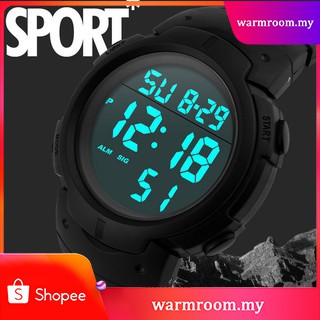 reloj de pulsera digital lcd impermeable para hombre/reloj deportivo de goma con fecha
