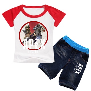 apex niños traje de los niños traje de los niños camiseta de mezclilla pantalones cortos de niño traje de bebé traje