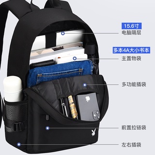 playboy schoolbag mochila de los hombres de la universidad estudiante viaje bolsa de ordenador de la escuela secundaria estudiante de gran capacidad junior mochila (4)