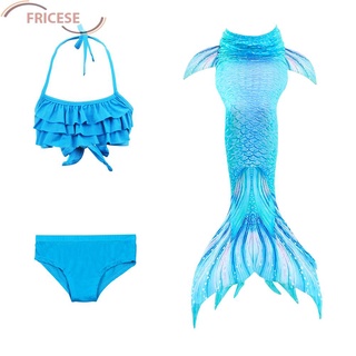 3pcs cola de pez traje de baño niño niñas trajes de baño princesa bikini conjunto (3)