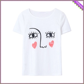Camiseta Algodon Manga Corta Estampado de Flores Diseo Lindo Cmodo Verano Mujer (4)