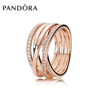 PANDORA anillo PANDORA mujer moda oro rosa anillo diamante anillo