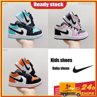 *listo stock* air jordan 1 corte bajo elástico padre-hijo zapatos niños zapatillas de deporte niños moda baloncesto junta y niña corriendo bebé