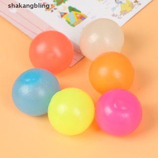 shkas 6 bolas adhesivas de pared alivio del estrés exprimir bolas luminosas elásticas juguete regalo bling