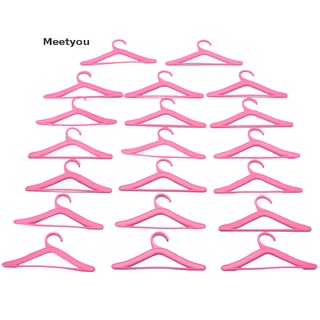 [meetyou] 20 perchas rosadas para muñecas barbies, accesorios de ropa, perchas de plástico cl
