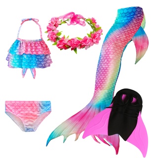Traje de baño de sirena de estilo arco iris para 3-12 años de edad trajes de baño piscina fiesta Cosplay disfraz
