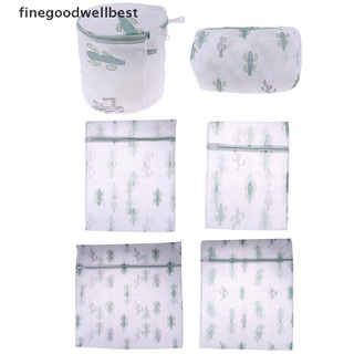 fgwb poliéster malla bolsa de lavandería ropa interior sujetador bolsa de lavado cactus impresión caliente