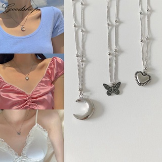 3 Unids/Set Moda Dulce Mariposa Collar Diy Simple Forma De Corazón Cadena Colgante Mujeres Joyería Accesorios