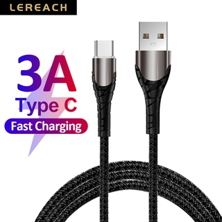 Lederach USB To Type C 3A mobile Charger Cable Nylon Braided Fast Charging cable Suitable Samsung Xiaomi USB C Cable QC 3.0 2.0 Data Line
