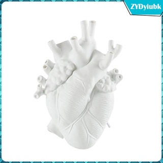 Resin Anatomical Heart Flower Vase Palnt Pot Desktop Art Home Office Decor