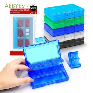ABBYES Plastic Protective Storage Box Game Accessories 24 In 1 Game Card Storage Box High quality Hard Shell Case Holder Shockproof For Nintendo Switch SD Card Memory Card Case/Multicolor