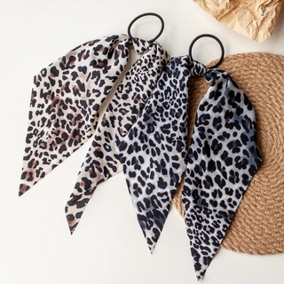 banda de cuero triangular de tela con estampado de leopardo/banda de piel satinada grande sin costuras para el cabello de 100 telas impresas