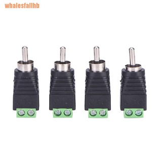 whalesfallhb 4 piezas cable de alambre de altavoz a audio macho conector rca adaptador jack enchufe venta caliente