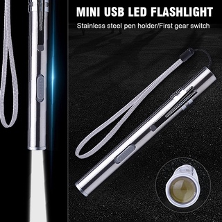 Super brillante lámpara LED USB recargable Mini pluma linterna bolsillo antorcha DySunbey3