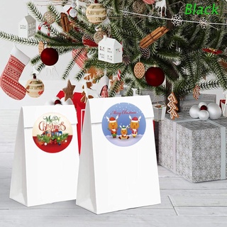 Negro 500pcs feliz navidad pegatinas 8 diseños muñeco de nieve Santa sellos decorativos pegatinas para tarjetas sobres cajas