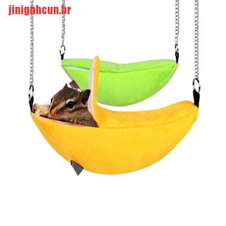 [Jinignhcun] hamaca de juguetes para mascotas, nido de plátano, jaula para cama, hurón hámster (6)